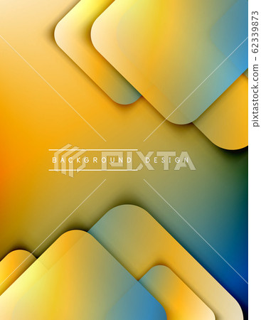Rounded squares shapes composition geometric abstract background. 3D shadow effects and fluid gradients. Modern overlapping forms. Rounded squares shapes composition geometric abstract background. 3D shadow effects and fluid gradients. Modern overlapping forms. 62339873