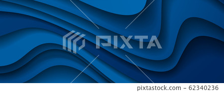 Dark blue paper waves abstract banner - Stock Illustration [62340236 ...