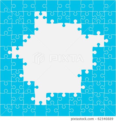 Vector background blue piece puzzle frame jigsaw - Stock Illustration ...