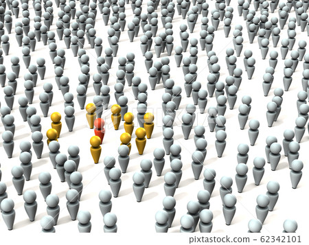 Abstract representing the subject who is lost in the crowd 62342101