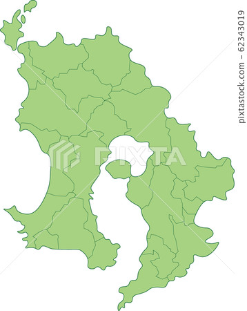 鹿兒島縣地圖_按市町村 62343019