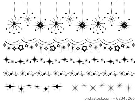 閃光星星裝飾套裝（黑色） 62343266