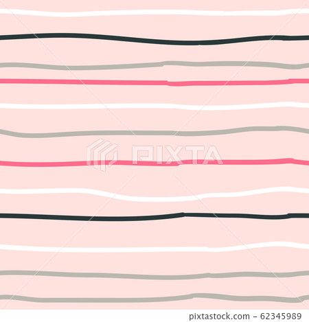 Vector doodle seamless pattern with strips. Pink color illustration. 62345989
