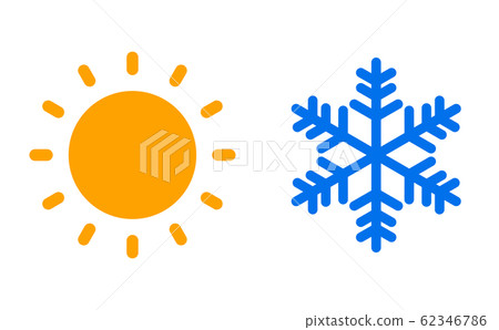 太陽和雪花圖標 62346786