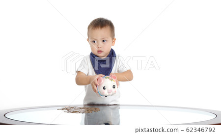 Pig piggy bank and boy 62346792