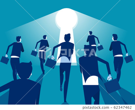 Colleagues running to key success. Concept Colleagues running to key success. Concept 62347462