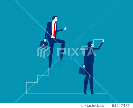 Leader is climbing career ladder. Concept business 62347475