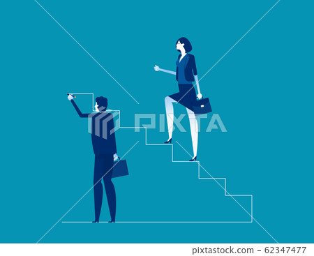 Leader is climbing career ladder. Concept business Leader is climbing career ladder. Concept business 62347477