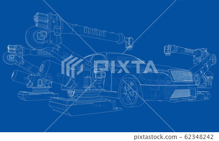 Assembly of motor vehicle. Vector - Stock Illustration [62348242] - PIXTA