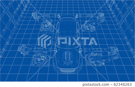 Assembly of motor vehicle. Vector Assembly of motor vehicle. Vector 62348263