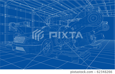 Assembly of motor vehicle. Vector - Stock Illustration [62348266] - PIXTA