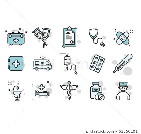 Line icons set of hospital - Stock Illustration [62350101] - PIXTA