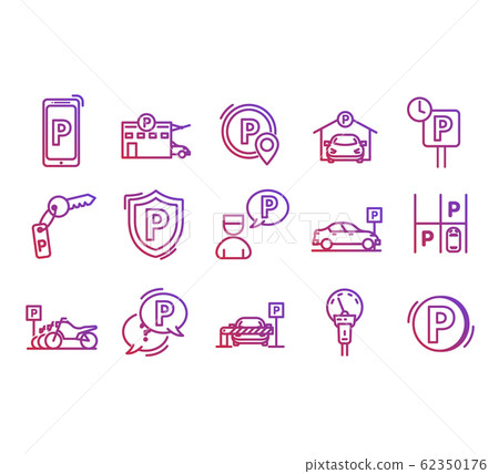Parking line icons. Parking line icons. 62350176