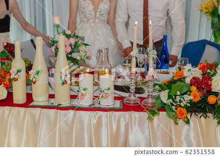 Beautiful decoration of the wedding table with Beautiful decoration of the wedding table with 62351558