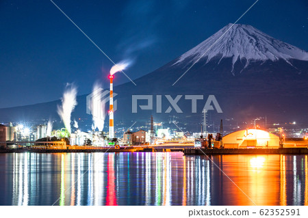 靜岡縣 從富士山眺望富士山的夜景 照片素材 圖片 圖庫