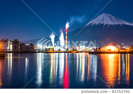 靜岡縣 從富士山眺望富士山的夜景 照片素材 圖片 圖庫