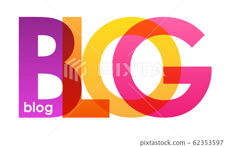 BLOG colorful vector typography banner-插圖素材 [62353597] - PIXTA圖庫