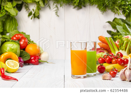 Various Freshly Vegetable Juices for Detox 62354486
