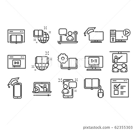 Online education icon set 62355303