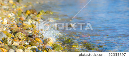 Sea stones, ocean, wave, beach coast 62355897