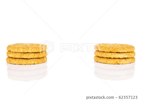 Sweet oat cookie isolated on white Sweet oat cookie isolated on white 62357123