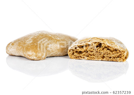 Sweet brown gingerbread isolated on white Sweet brown gingerbread isolated on white 62357239