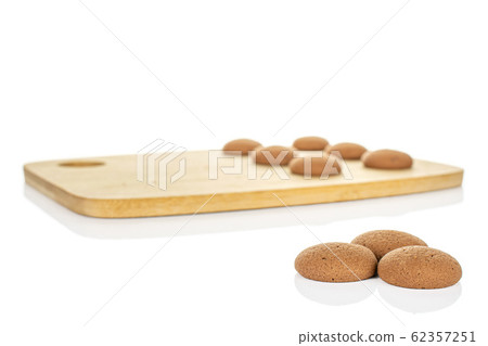 Chocolate sponge biscuit isolated on white Chocolate sponge biscuit isolated on white 62357251