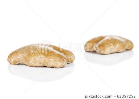 Sweet brown gingerbread isolated on white 62357252