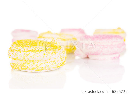 Sweet pastel meringue isolated on white 62357263