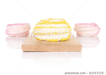 Sweet pastel meringue isolated on white 62357278