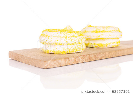 Sweet pastel meringue isolated on white Sweet pastel meringue isolated on white 62357301