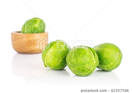 Green brussels sprout isolated on white Green brussels sprout isolated on white 62357586