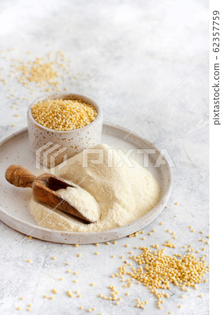 Hulled millet flour and grain Hulled millet flour and grain 62357759