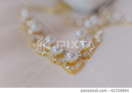Beautiful wedding accessories of the bride. Happy 62358664