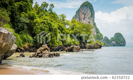 Railay Beach in Day Light in Krabi Thailand. Asia Railay Beach in Day Light in Krabi Thailand. Asia 62358722