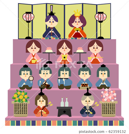 四階段hinadan和hina娃娃的插圖 四階段hinadan和hina娃娃的插圖 62359132