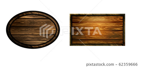 Vector realistic illustration of wooden signboard 62359666