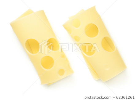 Emmentaler Cheese Slices Isolated On White 62361261