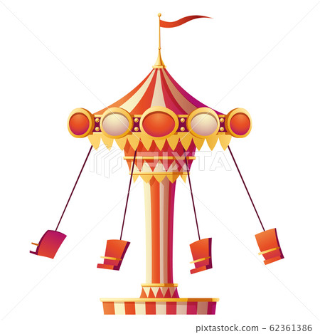Wave swinger carousel ride with seats on chains Wave swinger carousel ride with seats on chains 62361386