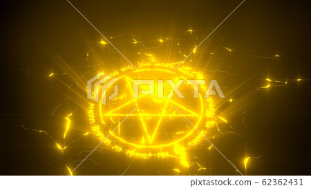 summon circle with pentagram on center. runic 62362431