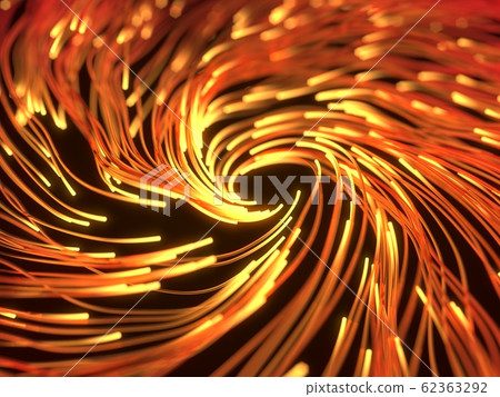 fiber optic strings with glowing ends, 3D 62363292