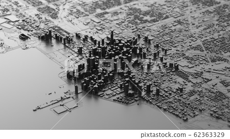 3d illustration of chicago city with white 62363329
