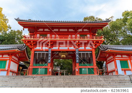 八坂神社西郎門京都g園 照片素材 圖片 圖庫