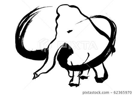 毛筆繪畫猛mm象 62365970