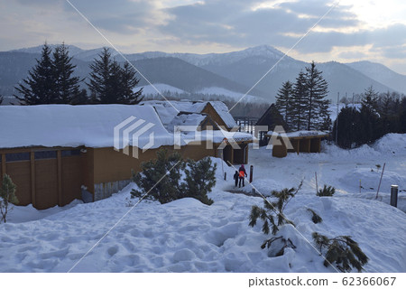 日本,北海道的冬天,屋,雪景,風景 62366067
