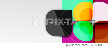 Abstract background - geometric cut paper design flower or square shape composition. Vector Illustration For Wallpaper, Banner, Background, Card, Book Illustration, landing page 62366938