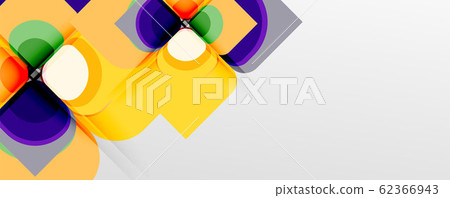 Abstract background - geometric cut paper design flower or square shape composition. Vector Illustration For Wallpaper, Banner, Background, Card, Book Illustration, landing page 62366943