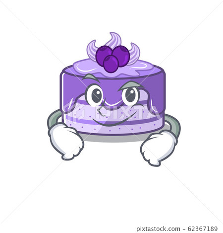 Cool blueberry cake mascot character with Smirking face 62367189