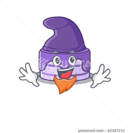 cartoon mascot of funny blueberry cake dressed as an Elf 62367231