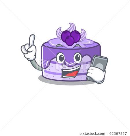 Blueberry cake Cartoon design style speaking on a phone Blueberry cake Cartoon design style speaking on a phone 62367257